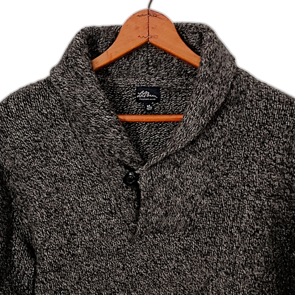 L.L. Bean Lambs Wool Shawl Collar Sweater  Sz M Pullover Warm Preppy Academia. - Picture 2 of 15